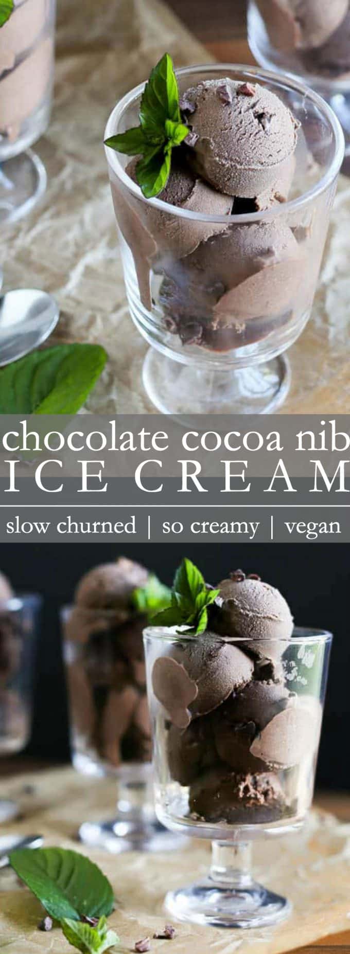 Dark Chocolate Cocoa Nib Ice Cream - Vegan