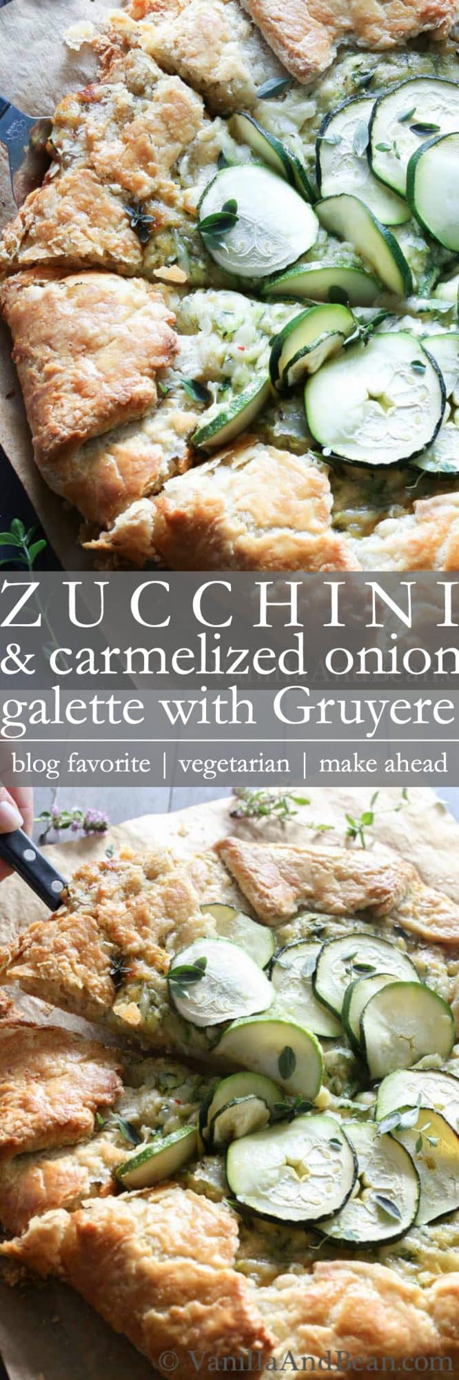 Zucchini and Caramelized Onion Galette with Gruyere