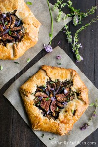 Caramelized Onion and Fig Galette with Goat Cheese and Herbs | Vanilla And Bean