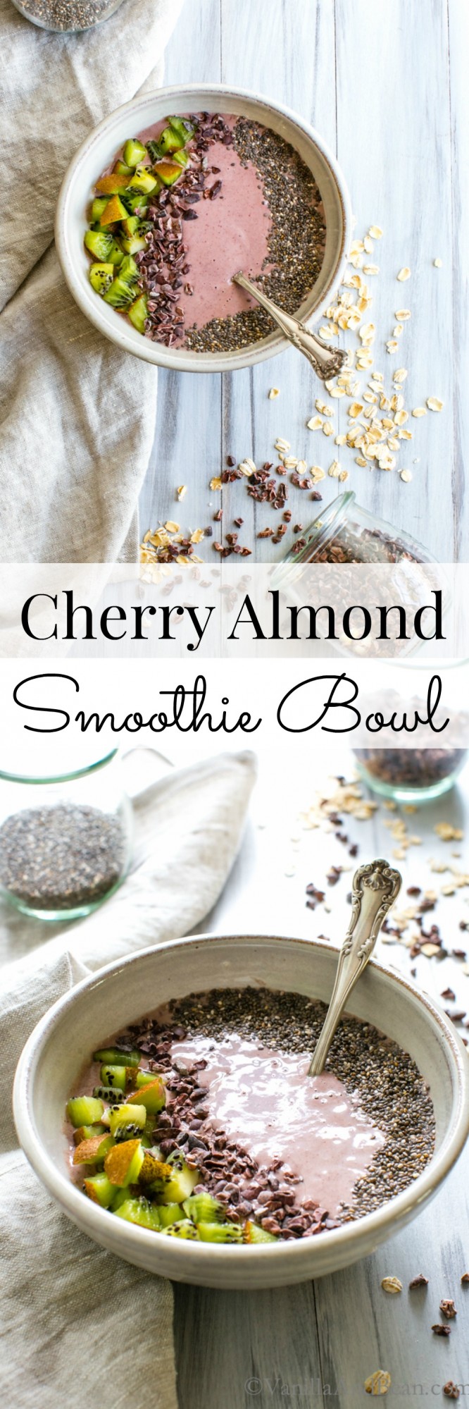 Cherry Almond Smoothie Bowl | Vegan + Gluten Free | Vanilla And Bean