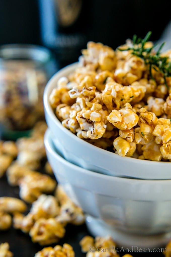Rosemary Stout Caramel Popcorn | Vegan + Gluten Free | Vanilla And Bean