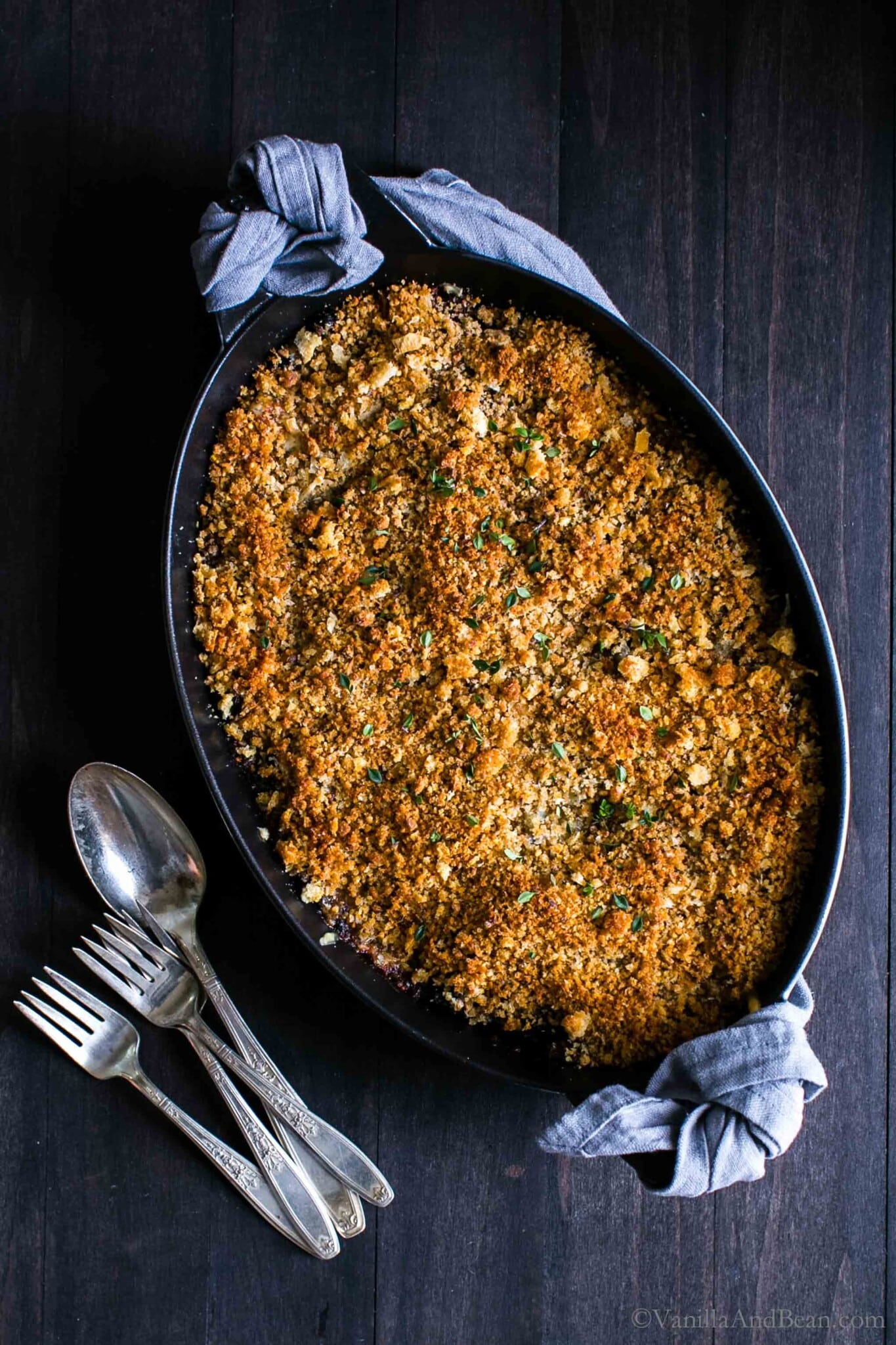 Porcini Mushroom, Greens and Forbidden Rice Gratin