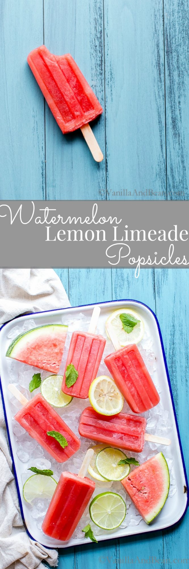 Watermelon Lemon Limeade Popsicles