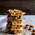 No Bake Vegan Chocolate Almond Coconut Bars from my newly released ebook Grab-n-Go Snacks: healthful eats for crazy busy days . Quick and easy, have on the ready when you are! GF