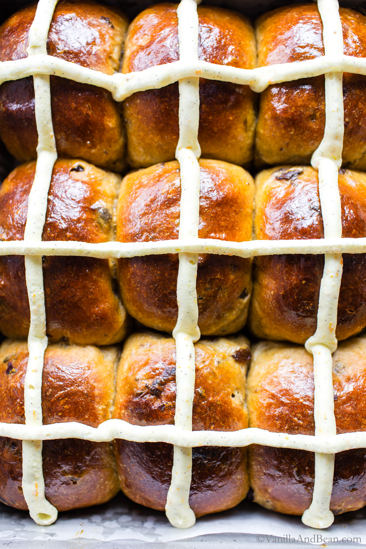 Soft Hot Cross Buns (overnight or same day recipe)
