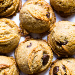 Gluten free peanut butter chocolate chip cookies close up