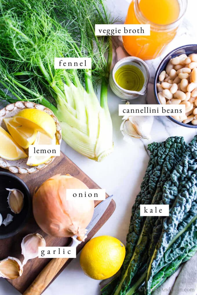 Ingredients for Kale, White Bean and Fennel Soup Recipe
