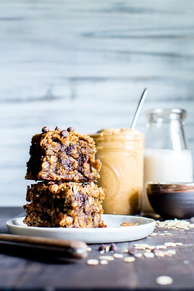 Peanut Butter Banana Chocolate Chip Breakfast Bars Vanilla And Bean