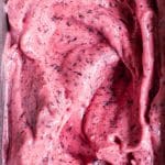 Finished and creamy Strawberry Chocolate Chip NiceCream in a container.