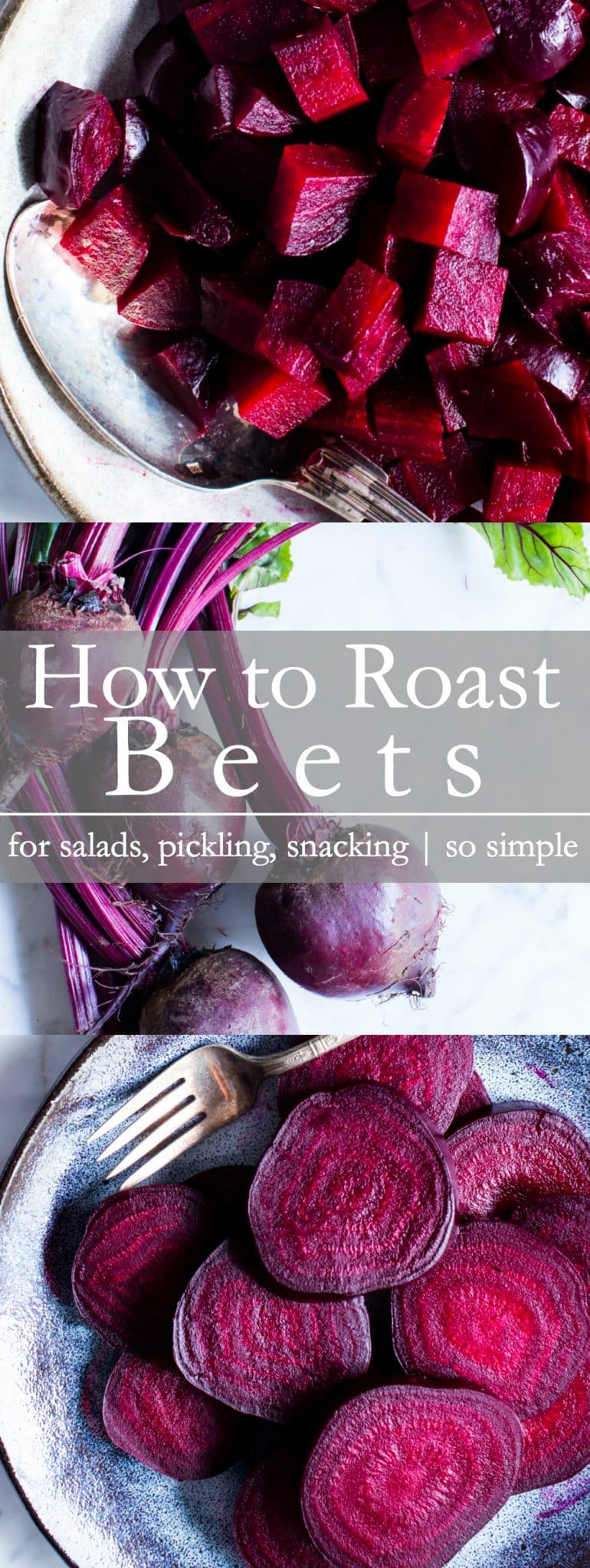Pinterest pin for how to roast beets. 