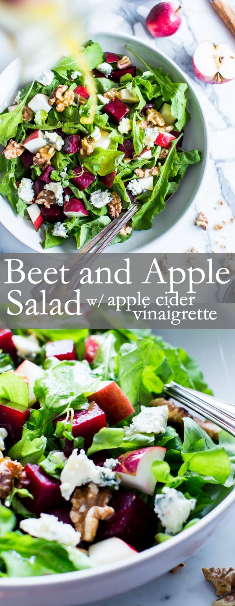 Pinterest pin for beet and apple salad. 