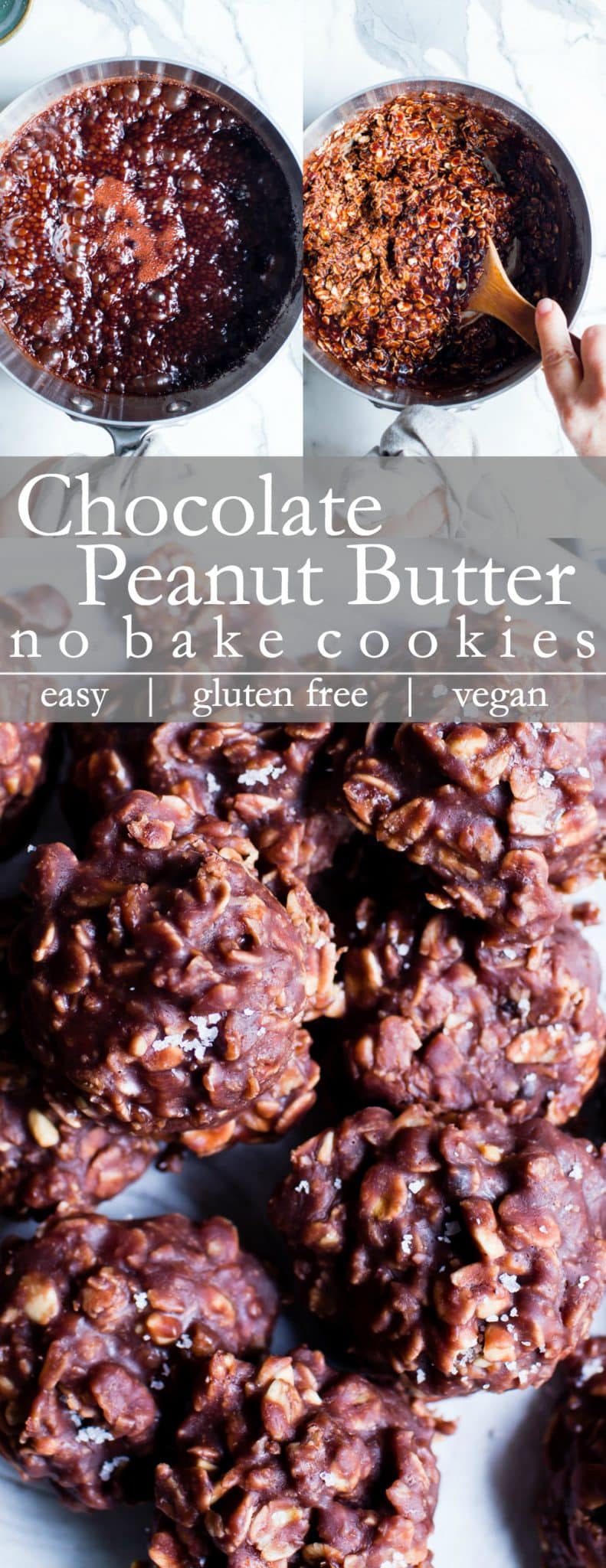 Pinterest pin for no bake cookies. 