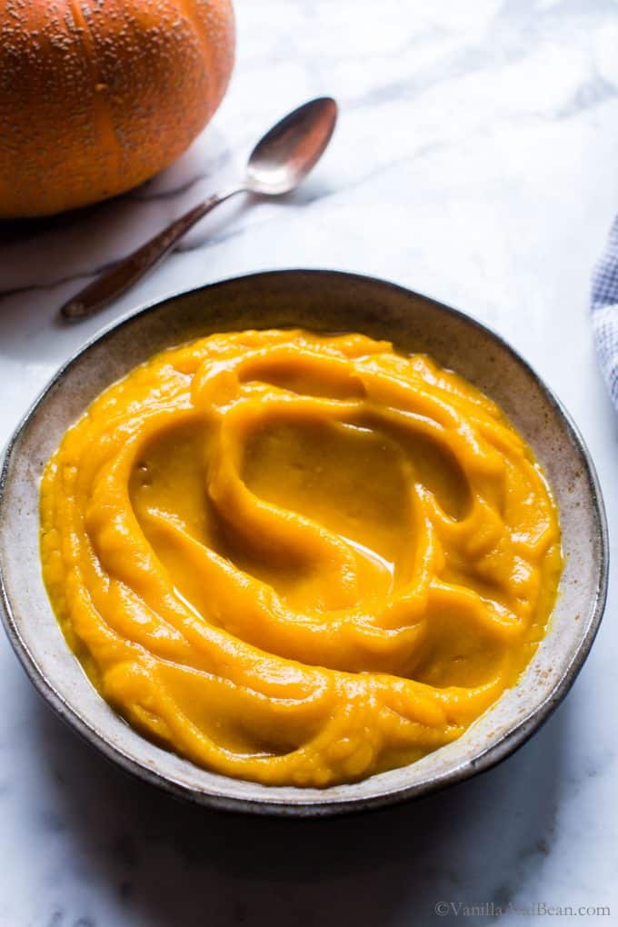 Pumpkin Puree in a bowl.