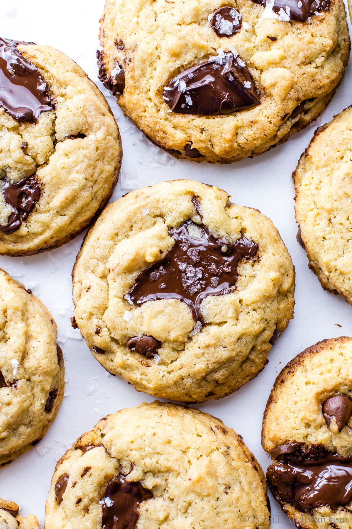 Pillowy Soft Sourdough Chocolate Chip Cookies