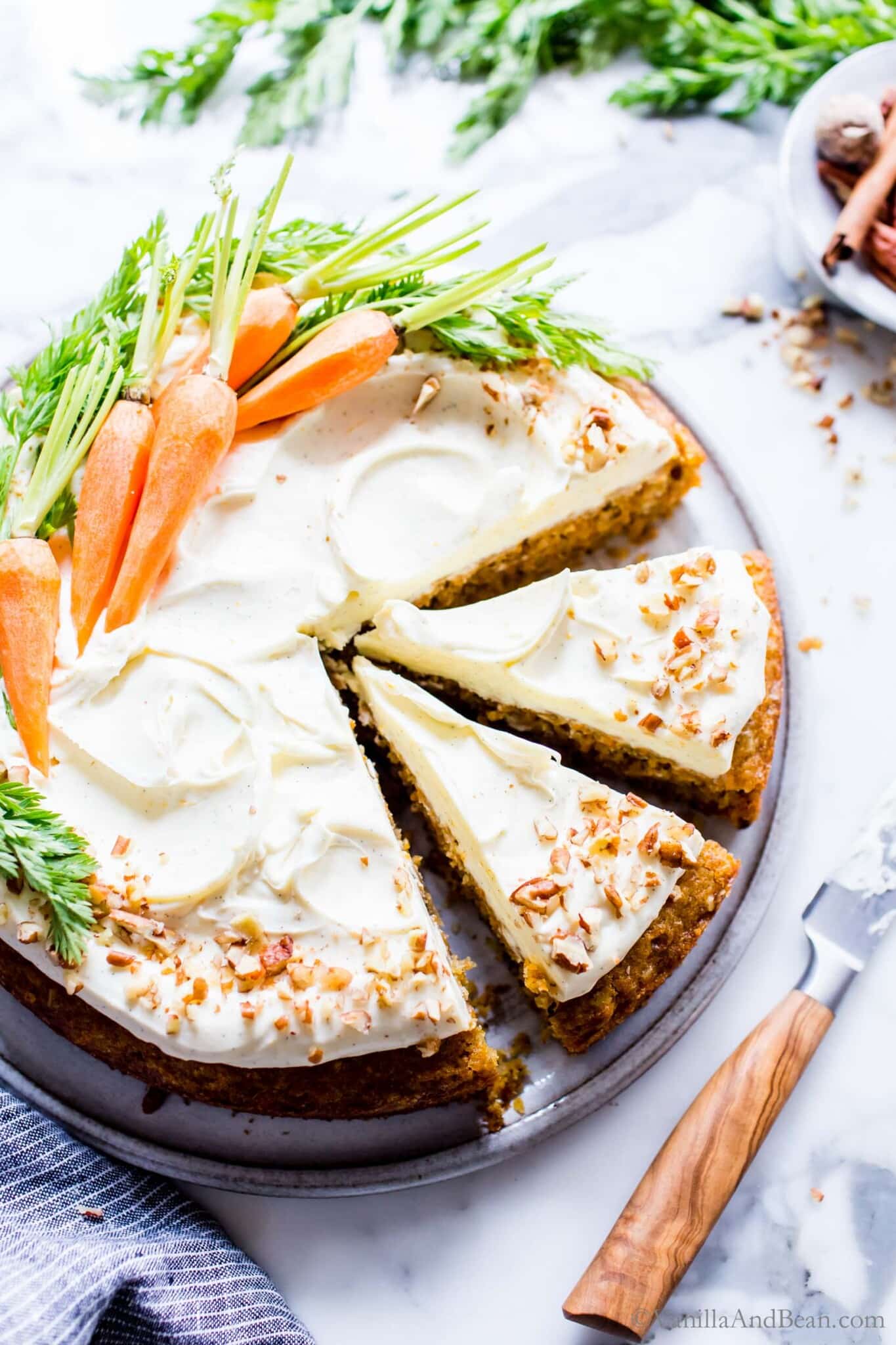 Single Layer Carrot Cake with Pineapple and Vanilla Mascarpone Icing