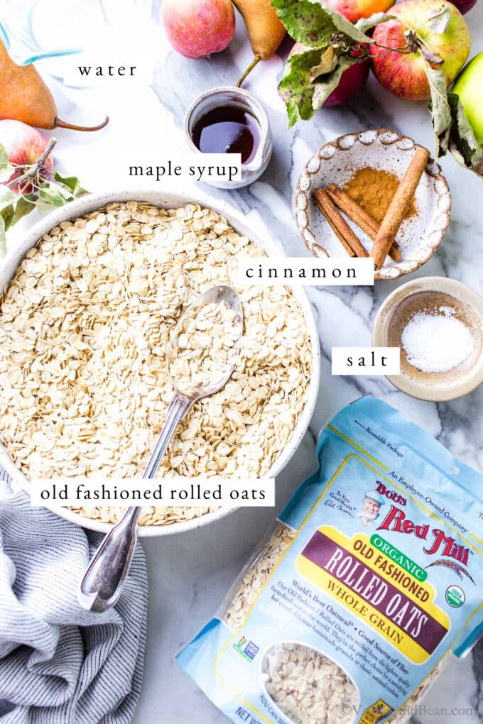 Ingredients for Creamy Oatmeal 