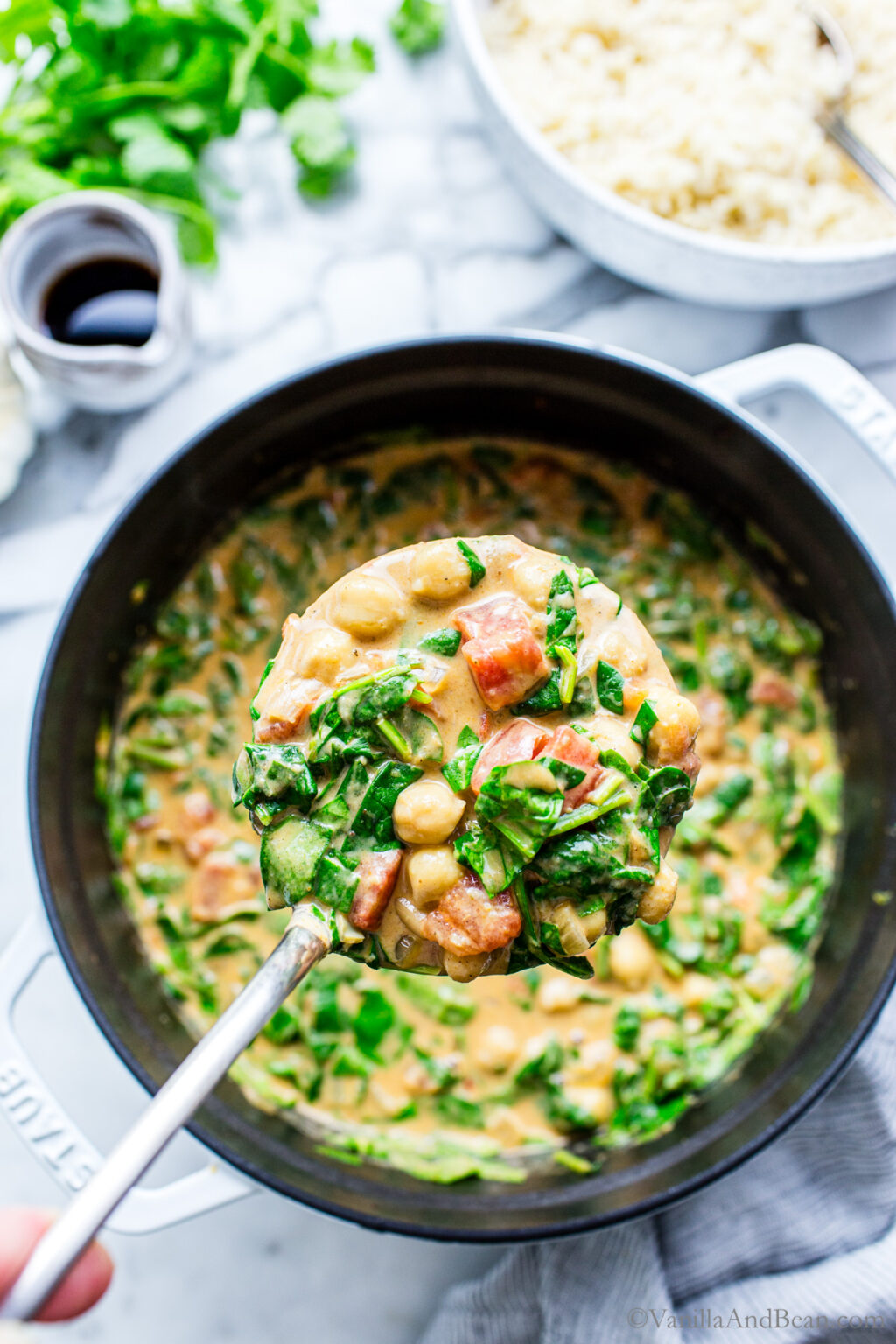 35 Minute Chickpea Spinach Curry with Coconut Milk