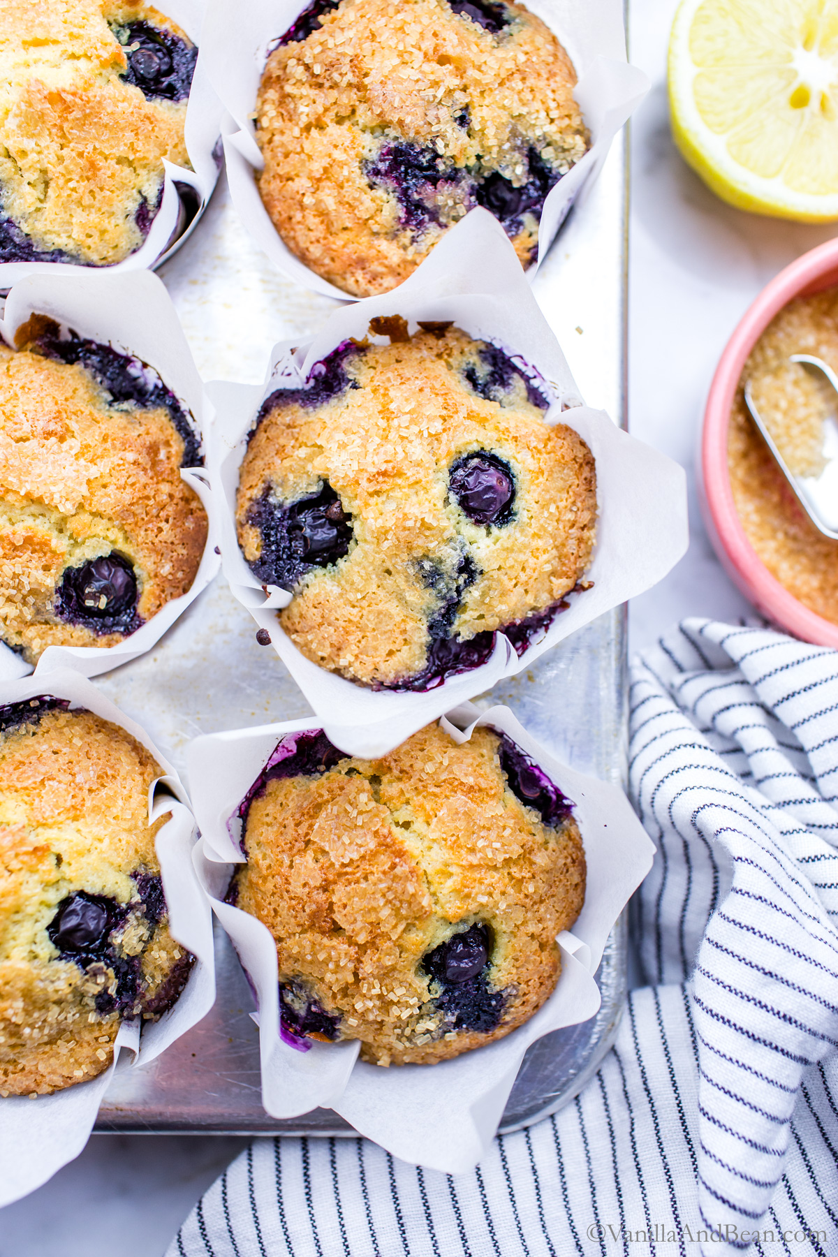 Sourdough Discard Blueberry Muffins with Sour Cream