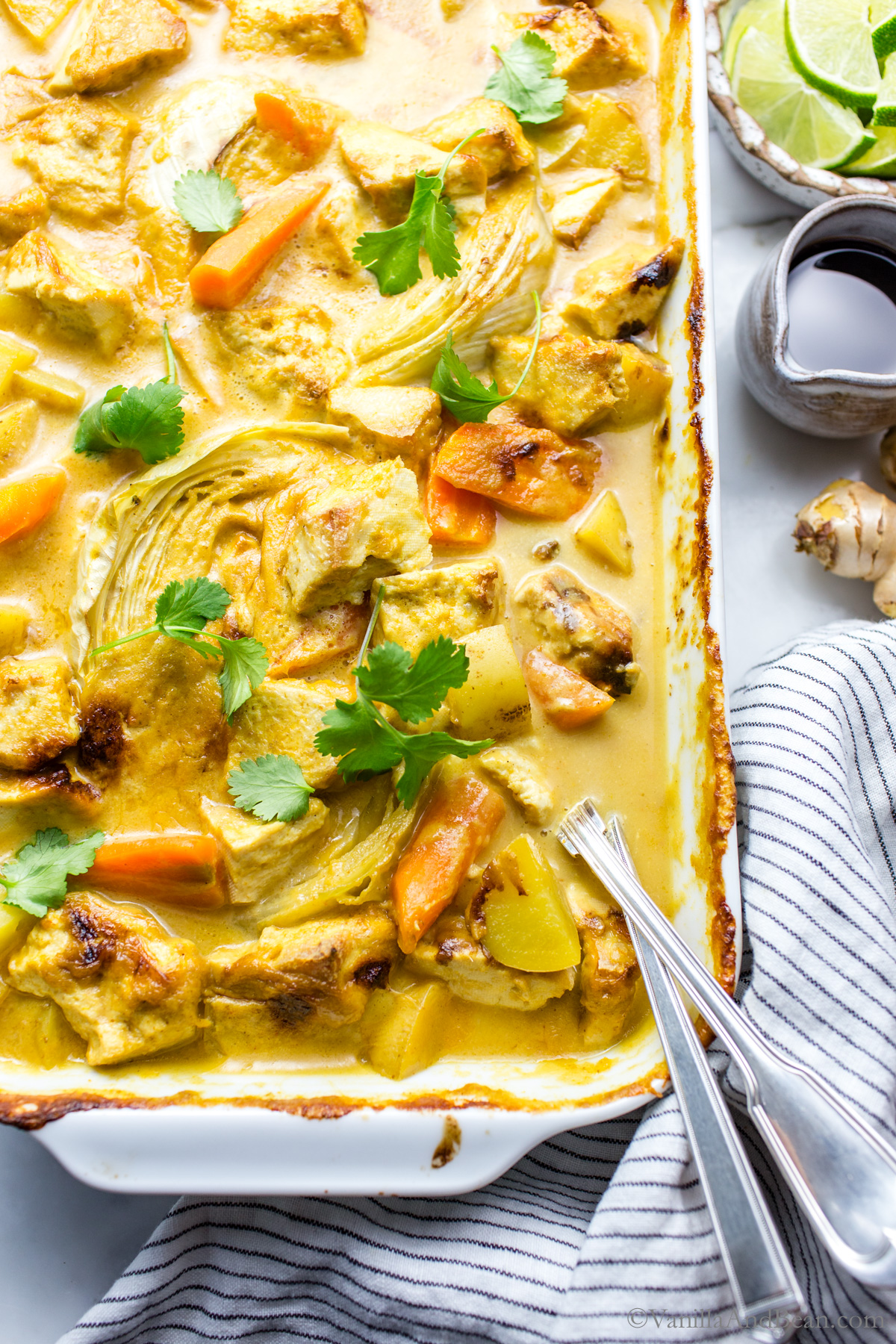 Baked Vegetable Coconut Curry with Tofu