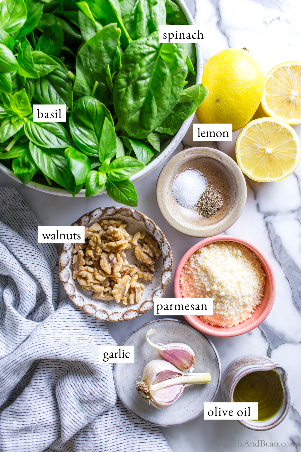 15 Minute Spinach Basil Pesto (with Walnuts)