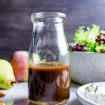 Balsamic Maple Salad Vinaigrette in a jar.