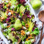 Pear Gorgonzola Salad on a serving platter.