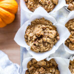Closeup of Sourdough Discard Pumpkin Muffins.