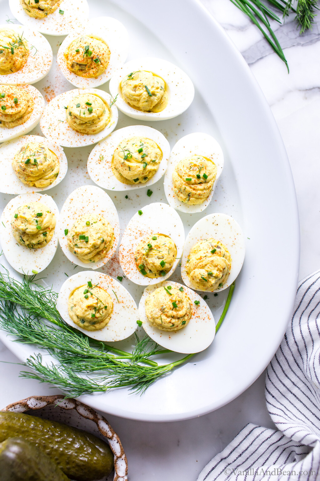Double Pickle Dill Pickle Deviled Eggs